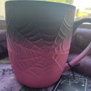 Viral halloween spiderweb ombre pink mug